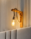 Handcrafted-Wooden Wall Light
